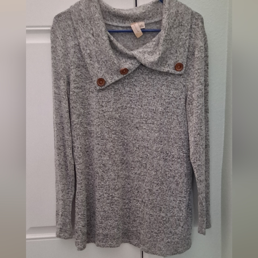 Misia Women Sweater Blouse Size Small, Grey Color.
